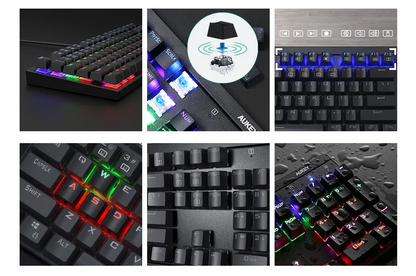 Aukey KM-G6 Tastiera Meccanica da Gaming Tasti Retroilluminati RGB Switch Blu - Layout Italiano