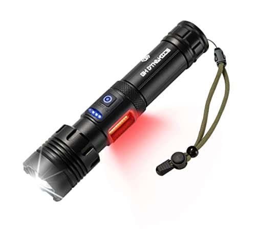 m MU Torcia Led Potente Professionale, Torcia Led Ricaricabile，Torcia Led 3000 Lumen XHP70.2, Torcia Tattica Militare, IP45 Impermeabile Flashlight Per Campeggio Trekking Emergenza (3400mAh)