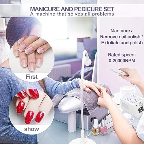 m MU, Fresa Per Unghie Professionale, Lima Elettrica Per Unghie, 6 In 1 Punte Fresa Unghie, Fresa Per Unghie Semipermanente, Pedicure E Manicure, Set Cura Delle Mani E Piedi Per Smalti Con Gel.