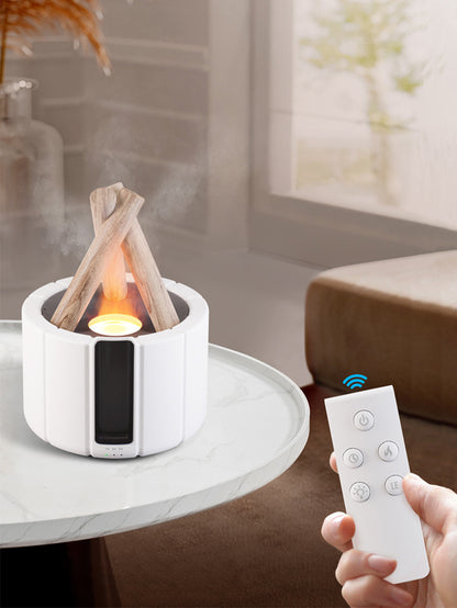 Umidificatore Diffusore Aromi Oli Essenziali Aromaterapia Falò con Telecomando e Timer