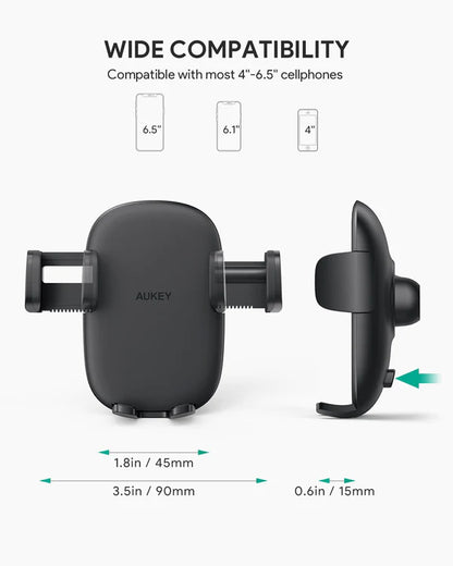 Aukey HD-C50 Supporto Porta Cellulare Magnetico per Auto Rotazione 360° Cruscotto Parabrezza