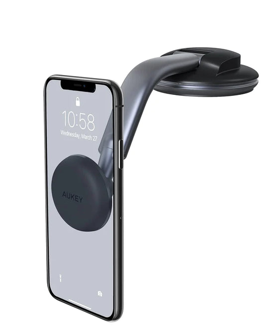 Aukey HD-C49 Supporto Porta Cellulare Magnetico per Auto Rotazione 360 Gradi per Cruscotto e Parabrezza