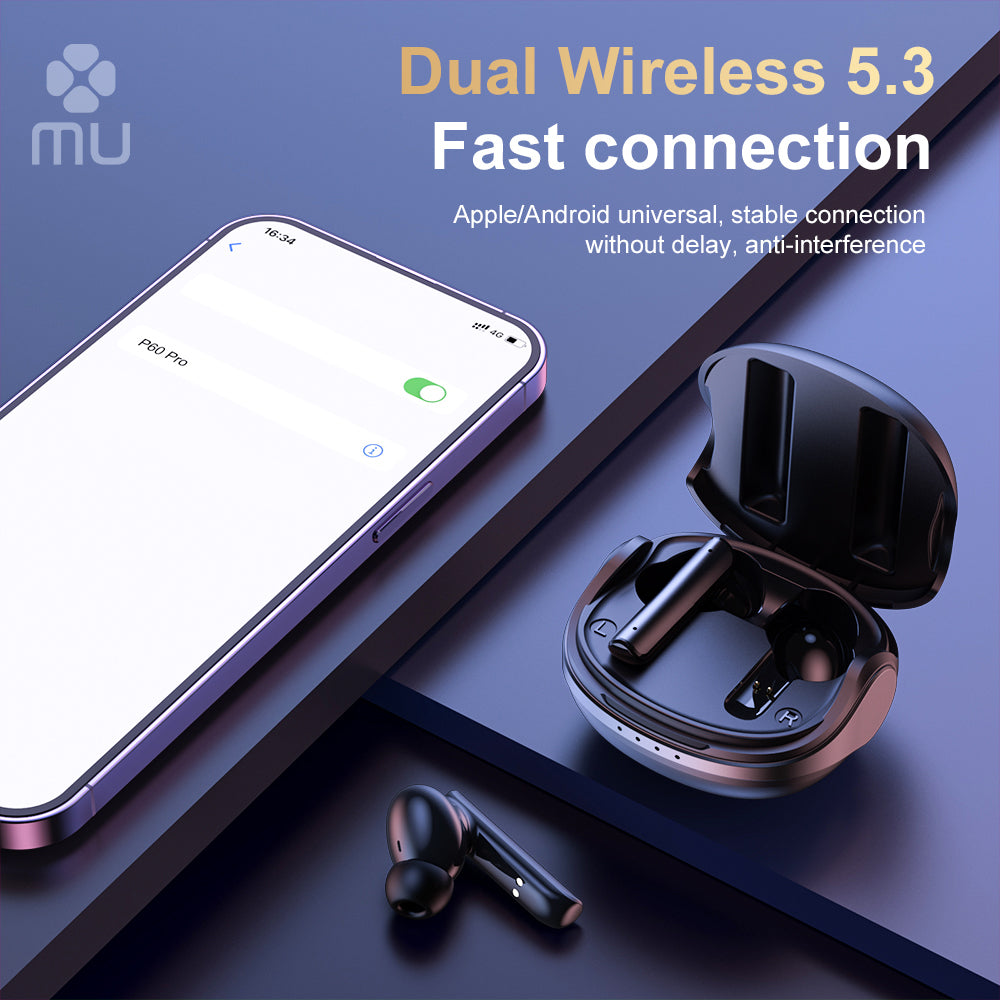 P60 Pro Cuffie Wireless con ANC e ENC, Impermeabile IPX4