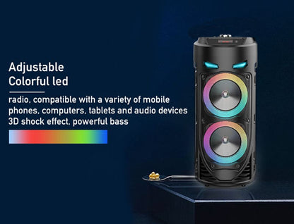 Cassa Altoparlante Bluetooth Ricaricabile Portatile con Luci RGB, Microfono e Telecomando Incluso – Connessione Radio Bluetooth USB TF (modello m Mu ZQS4239)