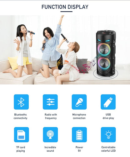 Cassa Altoparlante Bluetooth Ricaricabile Portatile con Luci RGB, Microfono e Telecomando Incluso – Connessione Radio Bluetooth USB TF (modello m Mu ZQS4239)