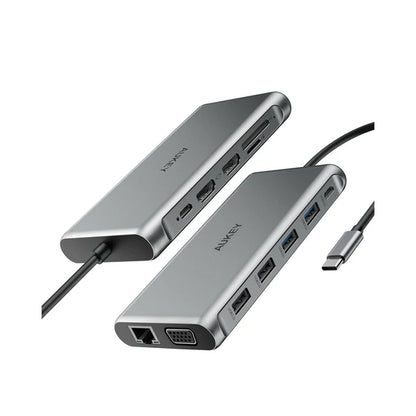 Aukey CB-C78 12 in 1 USB C Multi Hub: Gigabit Ethernet HDMI VGA USB C SD microSD 