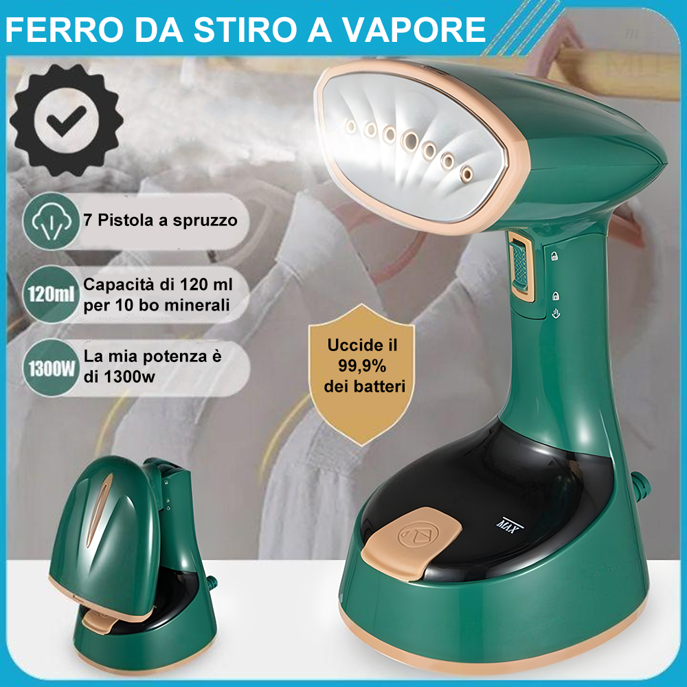 m MU Ferro da Stiro a Vapore Stiratrice a Vapore Verticale 1300W Portatile da Viaggio