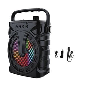 Cassa Altoparlante Bluetooth Ricaricabile Portatile con luci RGB e Microfono incluso – Connessione Radio Bluetooth USB TF (modello m Mu ZQS6127)