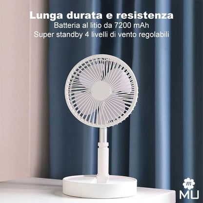 m Mu Ventilatore Portatile Ventilatore da Tavolo da Viaggio Altezza Regolabile con Telecomando