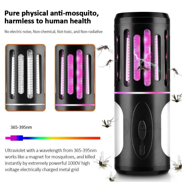 Portable Rechargeable Electric Mosquito Net 2 in 1 Mosquito Net + Flashlight with Hook suitable for Camping 