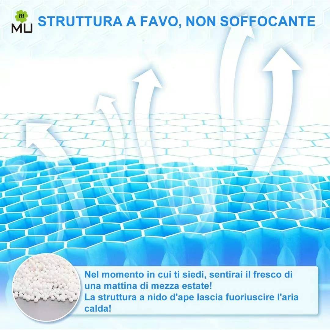 Cuscino per Sedia Ortopedico Antidecubito in Gel per Auto, Ufficio, Casa 3.5x34X39CM - NUOVA GENERAZIONE