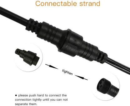 MU Catena Luminosa per Esterno Impermeabile 5/10/15 Metri Versione Verticale - Con e Senza Lampadine LED E27