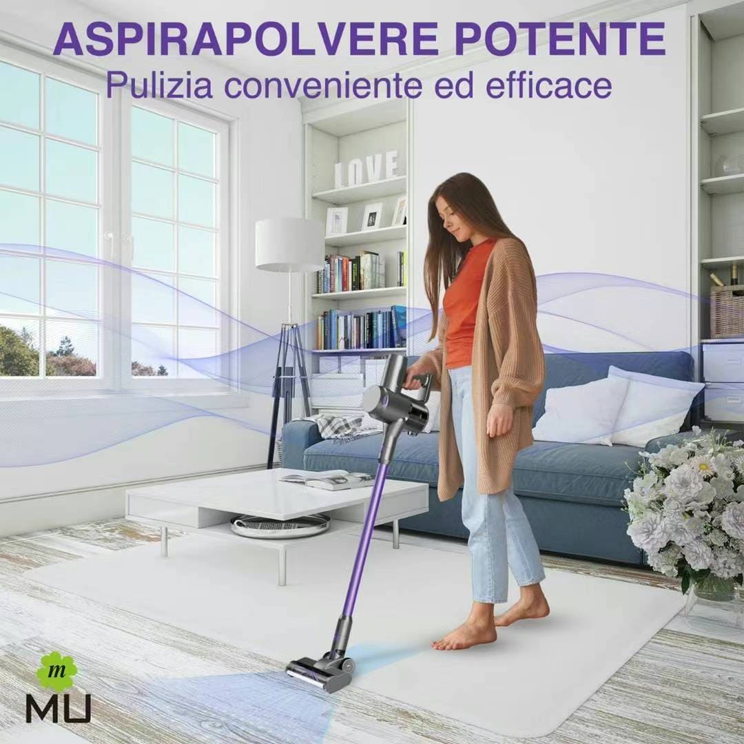 Aspirapolvere Senza Filo Ricaricabile Tecnologia Ciclonica 250W Autonomia 45 Min Luci LED(Comprarlo anche su Amazon con coupon 10%)