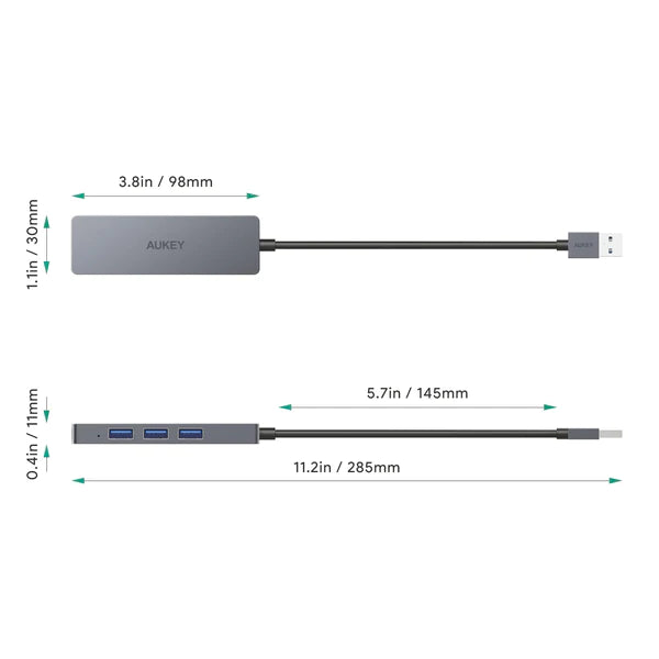 Aukey CB-H36 4 Port USB 3.0 Hub USB Splitter Steckdosenleiste Steckdosenleiste