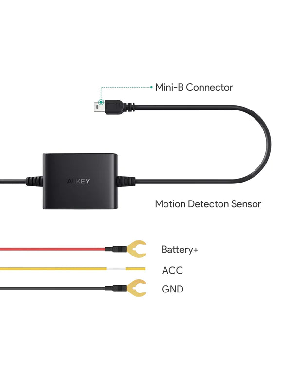 Aukey PM-YY Dash Cam Hardwire Kit, Kit Caricabatteria da Auto per Dash Cam