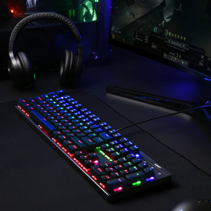 Aukey KM-G6 Tastiera Meccanica da Gaming Tasti Retroilluminati RGB Switch Blu - Layout Italiano