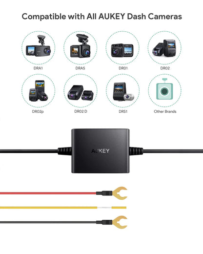 Aukey PM-YY Dash Cam Hardwire Kit, Kit Caricabatteria da Auto per Dash Cam