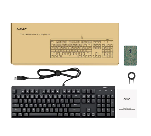 Aukey KM-G6 Tastiera Meccanica da Gaming Tasti Retroilluminati RGB Switch Blu - Layout Italiano