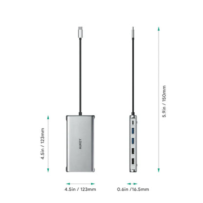 Aukey CB-C78 12 in 1 USB C Multi Hub: Gigabit Ethernet HDMI VGA USB C SD microSD 