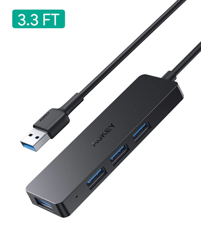 Aukey CB-H37 Hub USB-A a 4 porte USB Sdoppiatore USB Splitter Multipresa Filo 1M