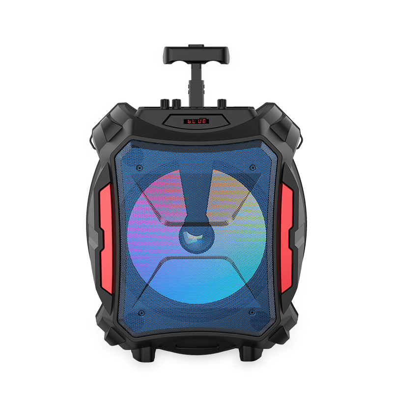 Cassa Altoparlante Bluetooth Ricaricabile Portatile a Trolley con luci RGB e Microfono incluso – Connessione Radio Bluetooth USB TF (modello m Mu ZQS12110)