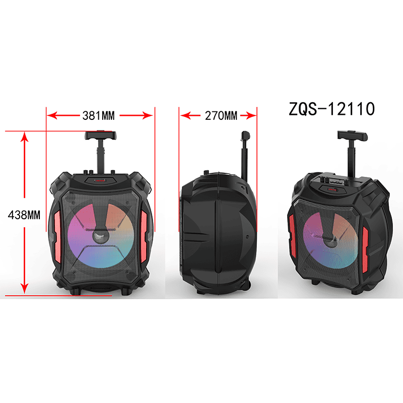 Cassa Altoparlante Bluetooth Ricaricabile Portatile a Trolley con luci RGB e Microfono incluso – Connessione Radio Bluetooth USB TF (modello m Mu ZQS12110)