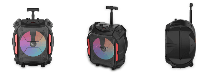 Cassa Altoparlante Bluetooth Ricaricabile Portatile a Trolley con luci RGB e Microfono incluso – Connessione Radio Bluetooth USB TF (modello m Mu ZQS12110)