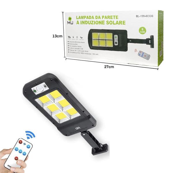 m MU Lampione Faro Solare Luce Solare da Parete Impermeabile con Sensore 3PZ 5W 60LM