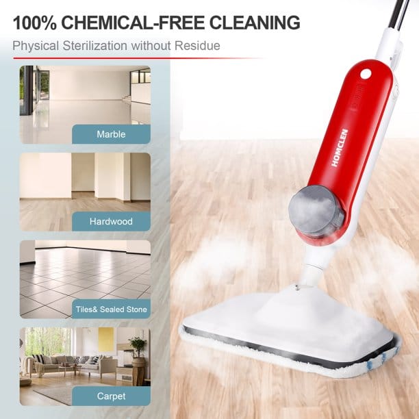 HOMCLEN Steam Mop, Floor Steamer with 330ml Water Tank SCONTO