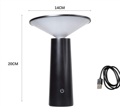 Lampada da Tavolo Senza Fili Ricaricabile USB, Lampada da Scrivania LED Dimmerabile avec Batteria, 3 Colore di Luce, Lampade da Comodino, Per Interno/Esterni, Ristorante,Studio,  [Classe di efficienza energetica A]