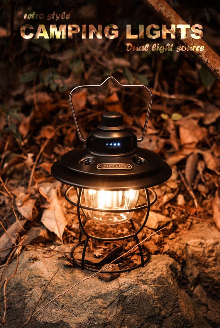 Retro Light Portable Rechargeable Camping Lamp 2700-6500K 4W 18650 2000mAh Lithium Battery (XQ-Y01)