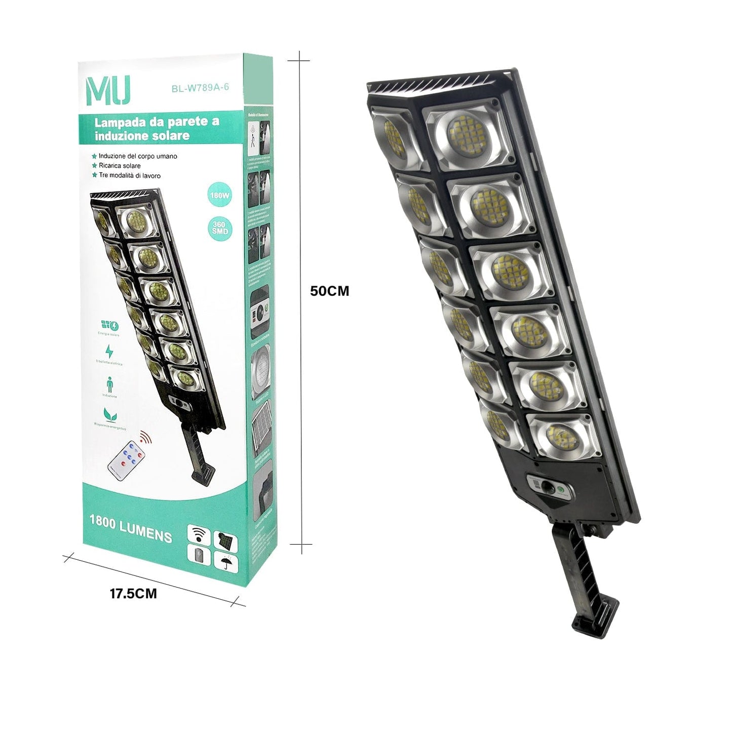 MU Lampada da parete a induzione solare 90w/120w/150w/180w SCONTO