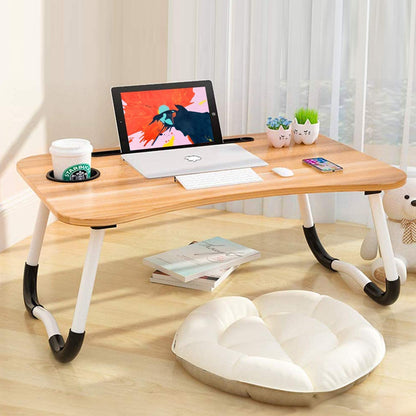 Bedside Table, Folding Bed Table Computer Laptop PC Tablet 60x40x28cm White, Black, Wood Colors 