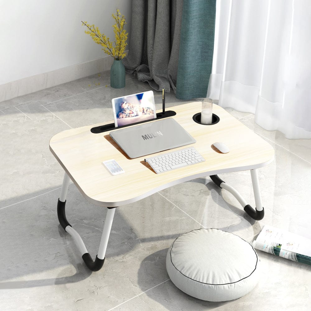 Bedside Table, Folding Bed Table Computer Laptop PC Tablet 60x40x28cm White, Black, Wood Colors 