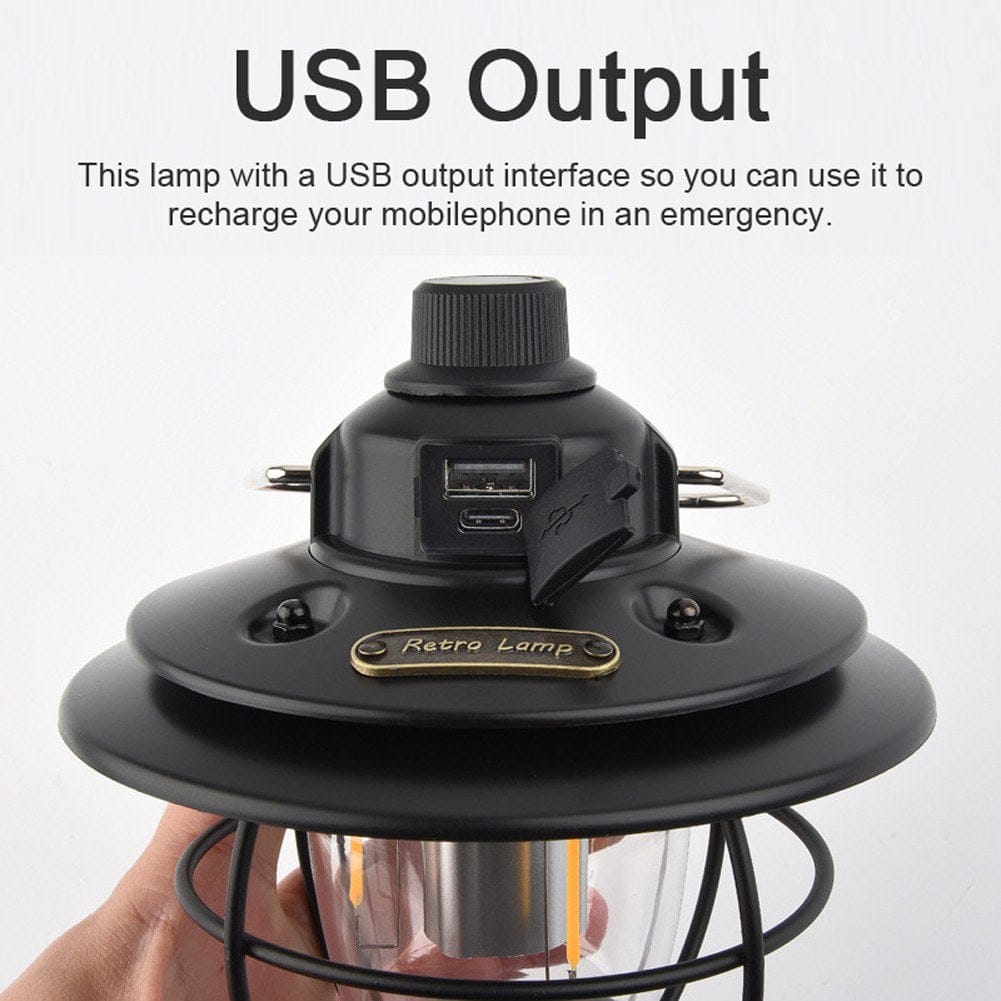 Retro Light Portable Rechargeable Camping Lamp 2700-6500K 4W 18650 2000mAh Lithium Battery (XQ-Y01)