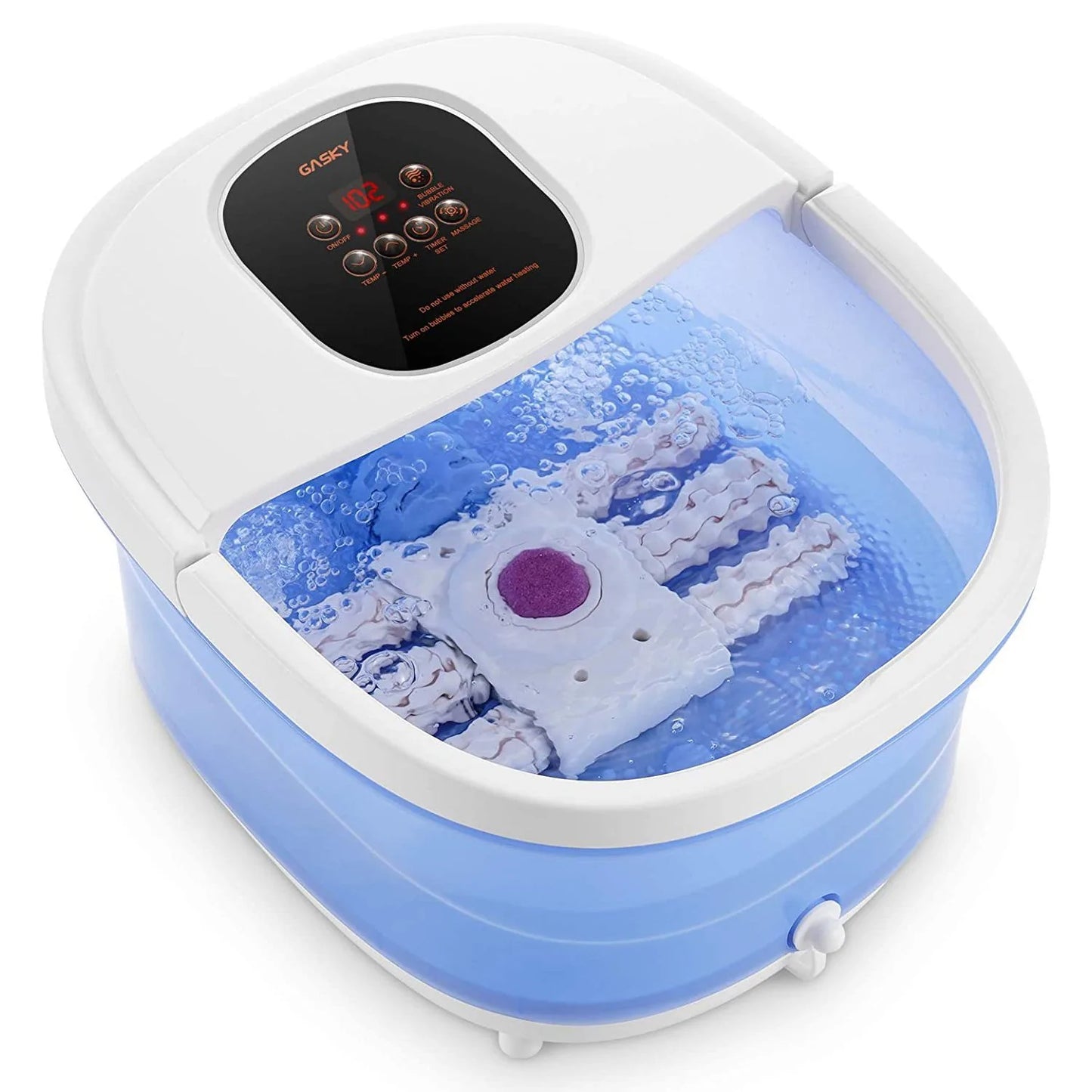 GASKY Foot Spa/Massaggiatore da bagno 6 in 1-calore, bolle, vibrazione, 6 rulli shiatsu motorizzati, conversione di frequenza, impostazioni di tempo e temperatura, vasca da bagno per pedicure per piedi uso domestico.